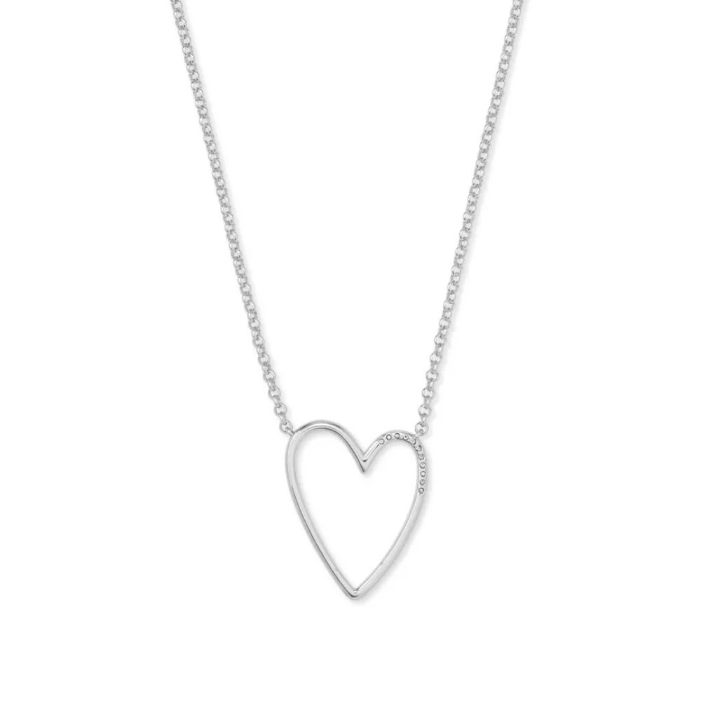 Kendra Scott Ansley Heart Pendant in Silver
